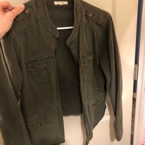 Dark navy green jean jacket